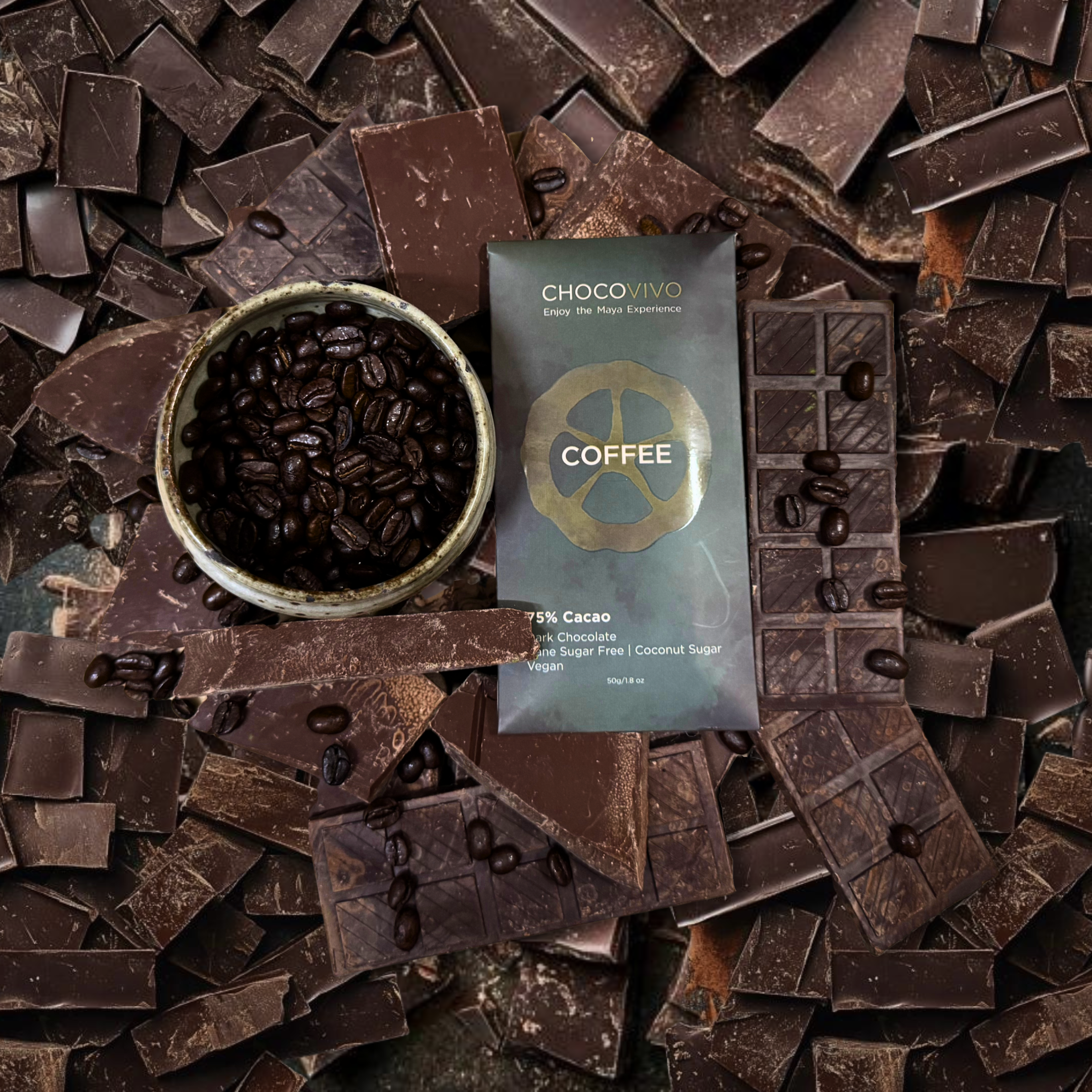 Cacao Coffee Crunch Dark Chocolate Bar