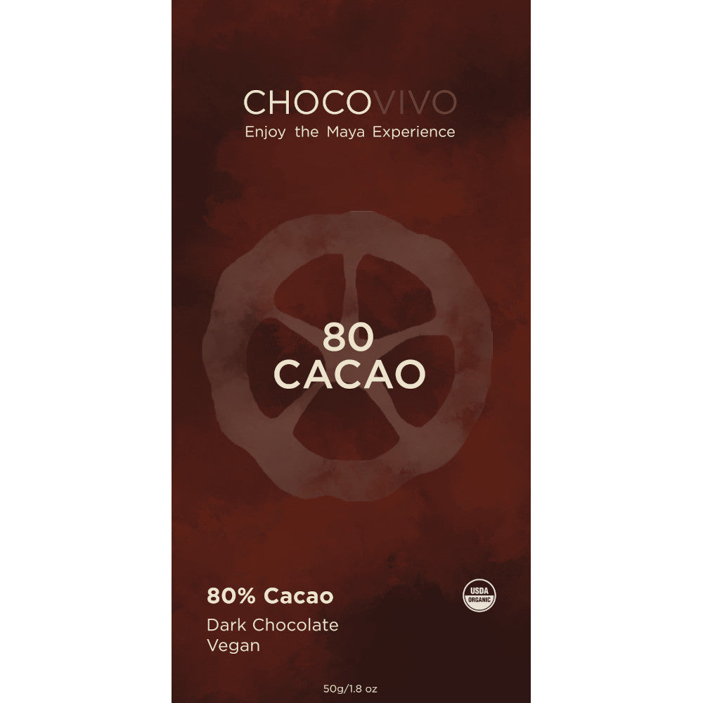 80% Cacao Dark Chocolate Bar