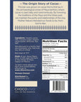 Almond and Sea Salt Dark Chocolate Bar - Back panel: Story, Ingredients, Nutrition Facts