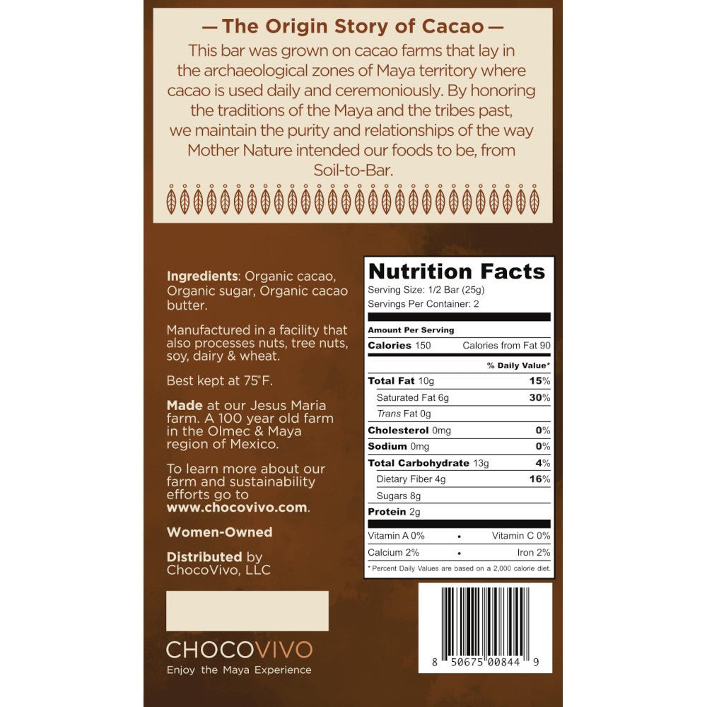 70% Cacao Dark Chocolate Bar - ChocoVivo