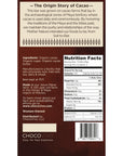 80% Cacao Bar - Back panel: Story, Ingredients, Nutrition Facts