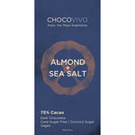Almond and Sea Salt Dark Chocolate Bar 75% Cacao