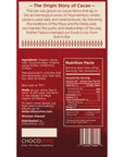 Mayan Tradition Cacao Bar - Back panel: Story, Ingredients, Nutrition Facts