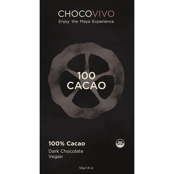 100% Cacao Dark Chocolate Bar