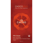 75% Cacao Dark Chocolate Bar with Coconut Sugar - ChocoVivo